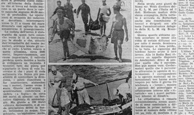 Bari e il suo disastro aereo: nel 1949 un volo precipit a un km dalla costa